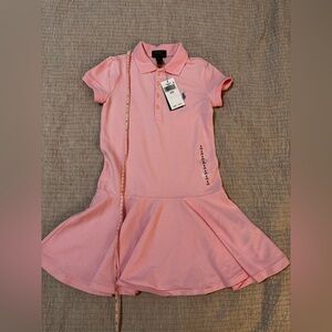 NWT Polo by Ralph Lauren Light Pink girls Dress with Blue Logo SZ 7
